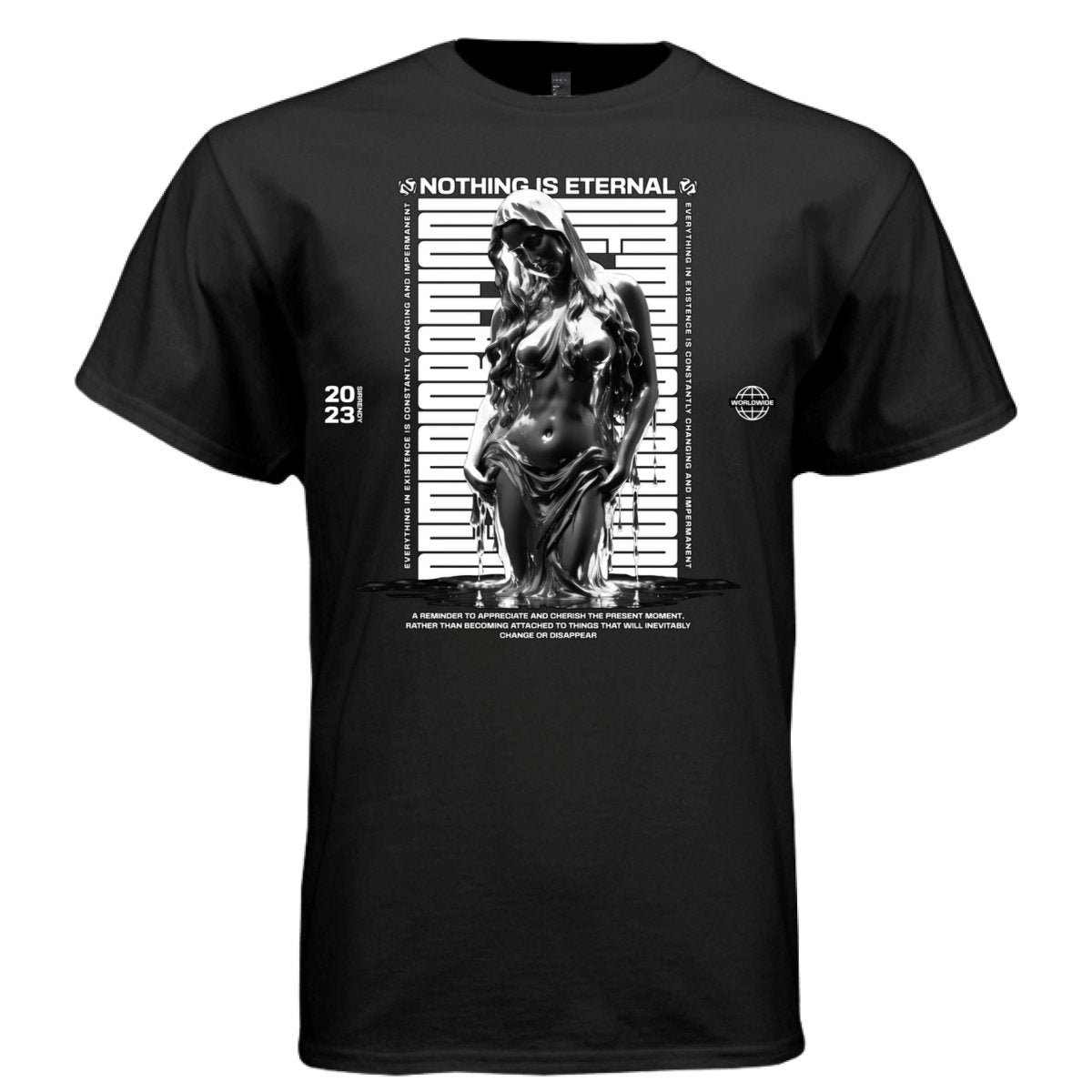 Nothing Is Eternal Oversized Streetwear T-Shirt | Chrome Figure Impermanence Graphic Tee | Project Hood 15 - Project Hood