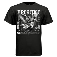 PRESENCE Angel Violin Divine Monochrome Oversized Streetwear T-Shirt | Project Hood 165 - Project Hood