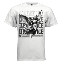 PRESENCE Angel Violin Divine Monochrome Oversized Streetwear T-Shirt | Project Hood 165 - Project Hood