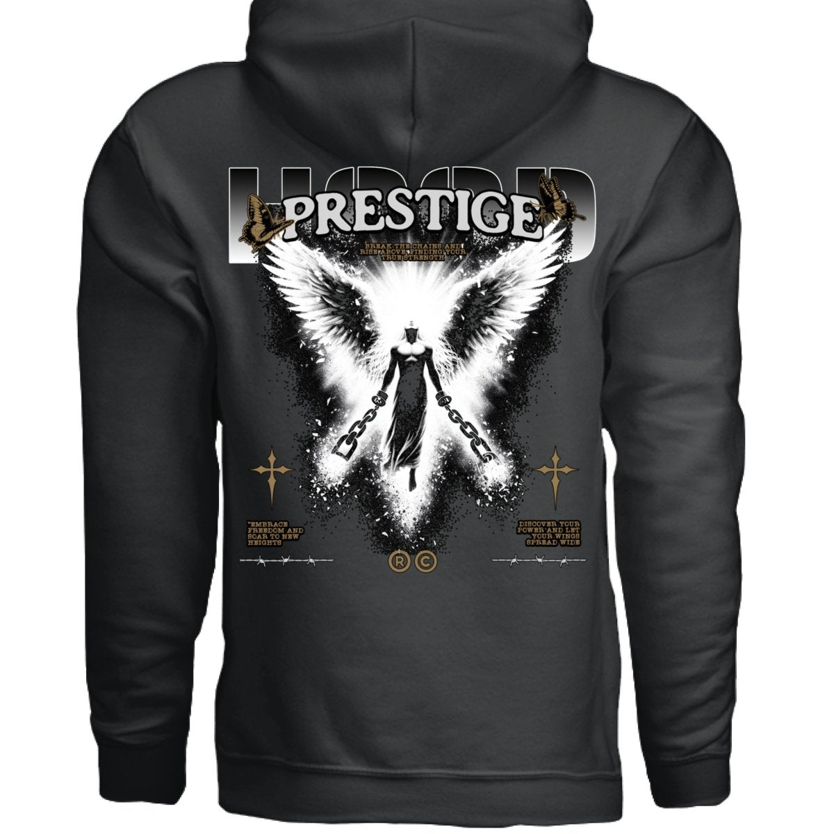PRESTIGE Breaking Chains Angel Graphic Oversized Hoodie | Project Hood 166 - Project Hood