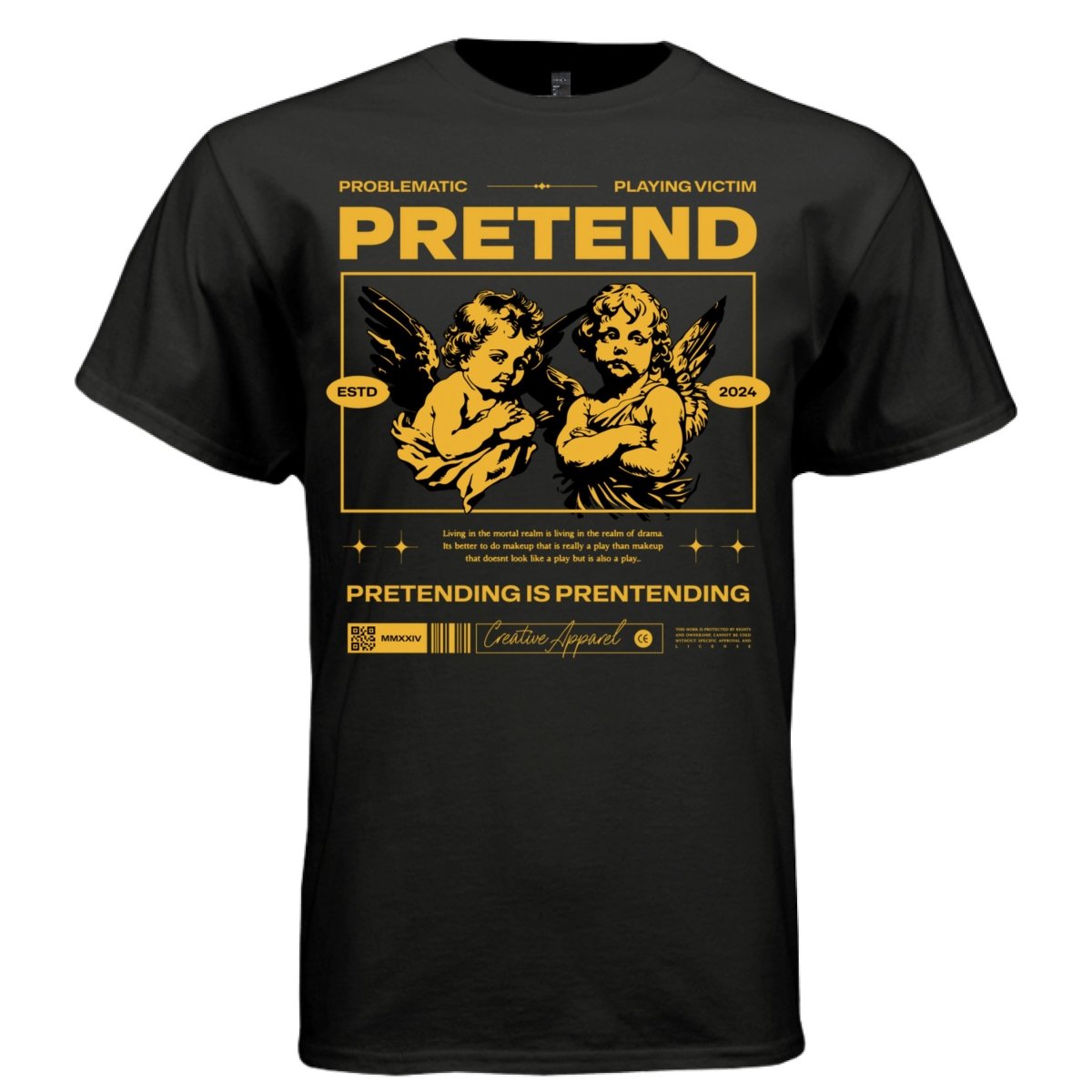 PRETEND Problematic Cherubs Graphic T-Shirt | Ironic Streetwear | Playing Victim | Project Hood | 55 - Project Hood