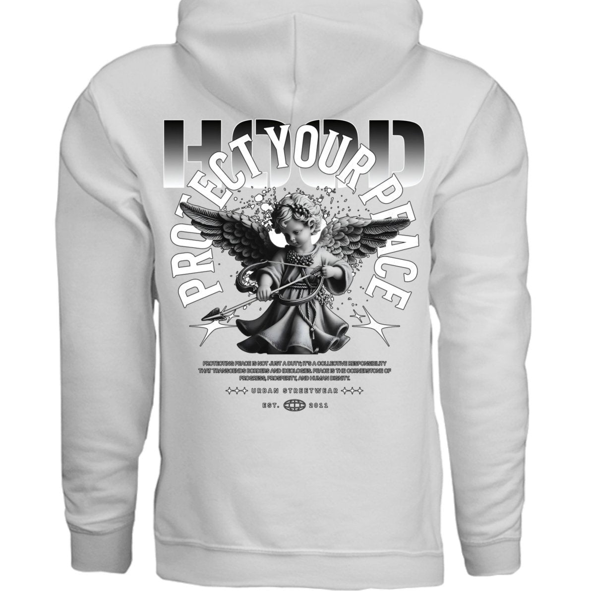 PROTECT YOUR PEACE Cherub Bow Arrow Oversized Hoodie | Project Hood 77 - Project Hood
