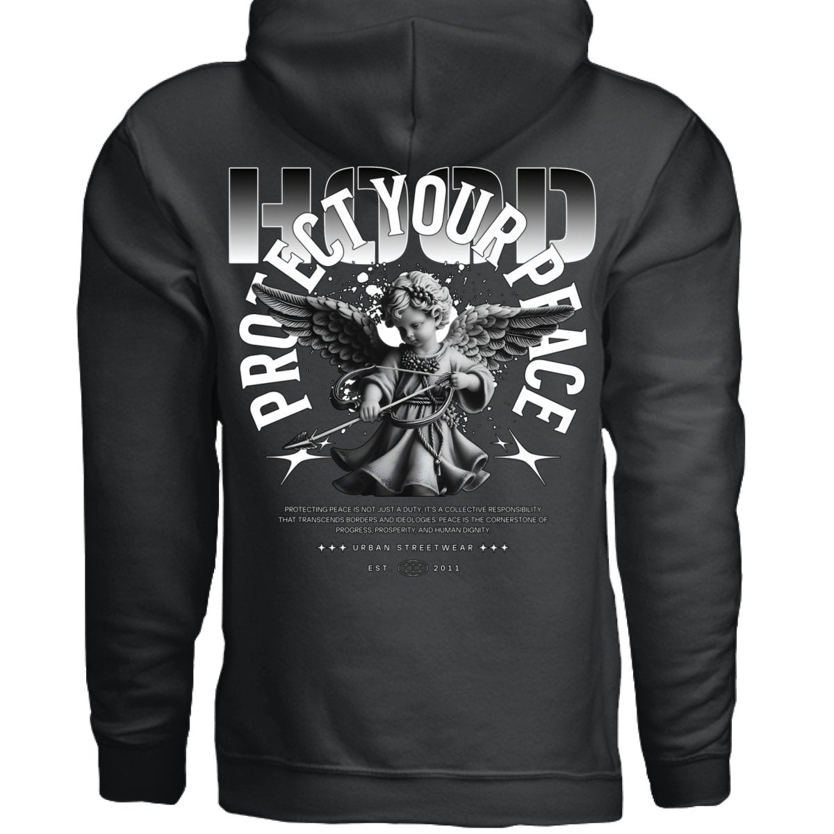 PROTECT YOUR PEACE Cherub Bow Arrow Oversized Hoodie | Project Hood 77 - Project Hood