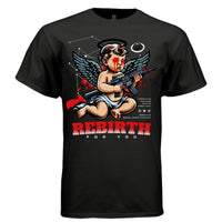 REBIRTH FOR YOU Cherub Angel Dark Wings Oversized Streetwear T-Shirt | Project Hood 110 - Project Hood