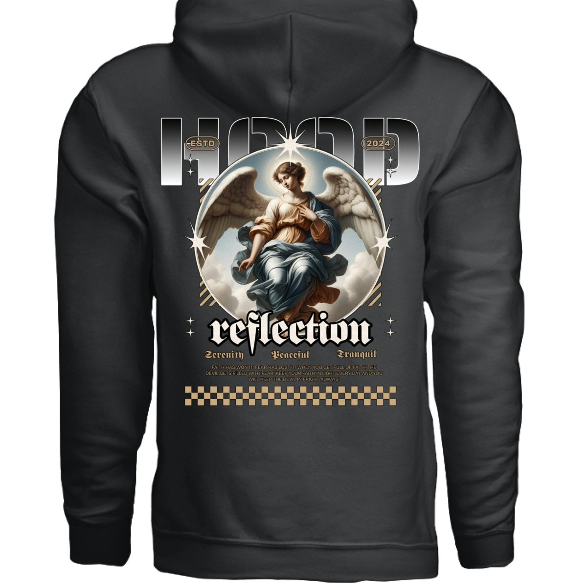 REFLECTION Classical Angel Circle Serenity Oversized Hoodie | Project Hood 122 - Project Hood