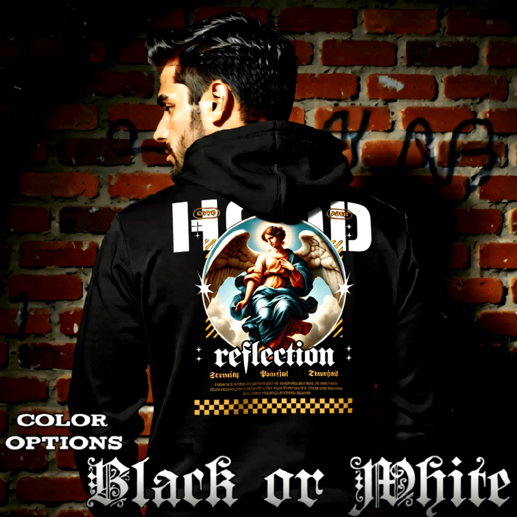 REFLECTION Classical Angel Circle Serenity Oversized Hoodie | Project Hood 122 - Project Hood