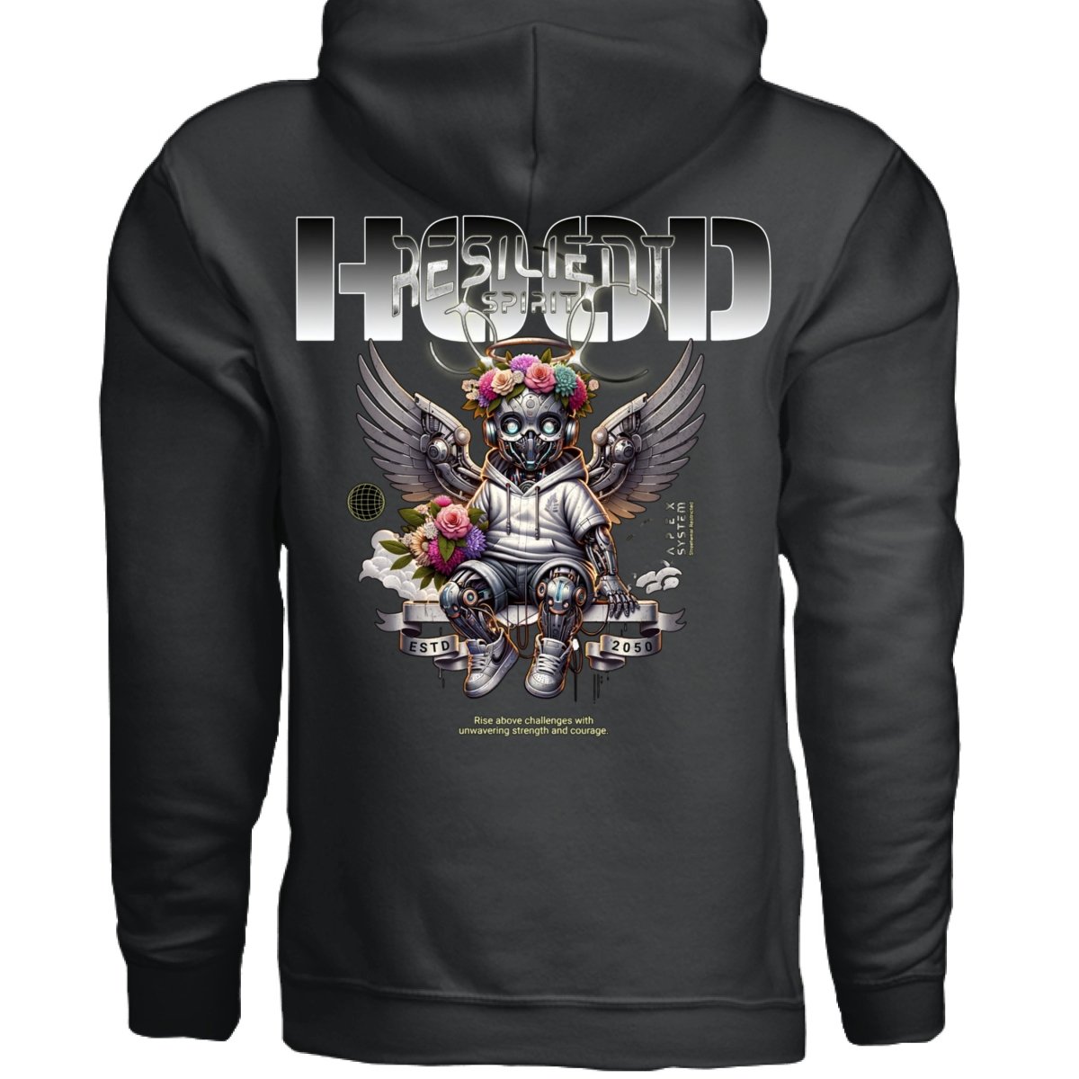 RESILIENT SPIRIT Cyber Angel Graphic Oversized Hoodie | Project Hood 167 - Project Hood