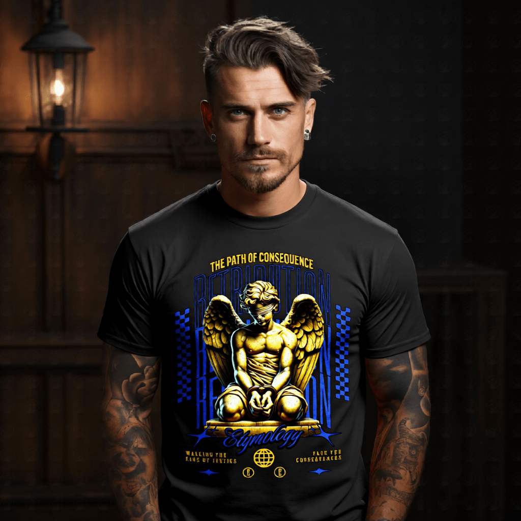 RETRIBUTION Path of Consequence Blindfolded Angel Oversized Streetwear T-Shirt | Project Hood 112 - Project Hood