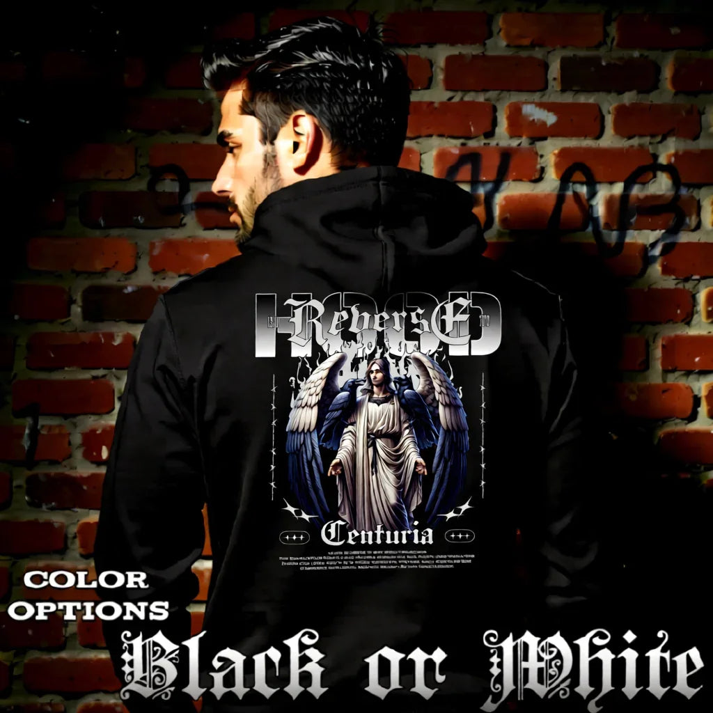 REVERSE CENTURIA Gothic Angel Oversized Streetwear Hoodie | Project Hood 1 - Project Hood