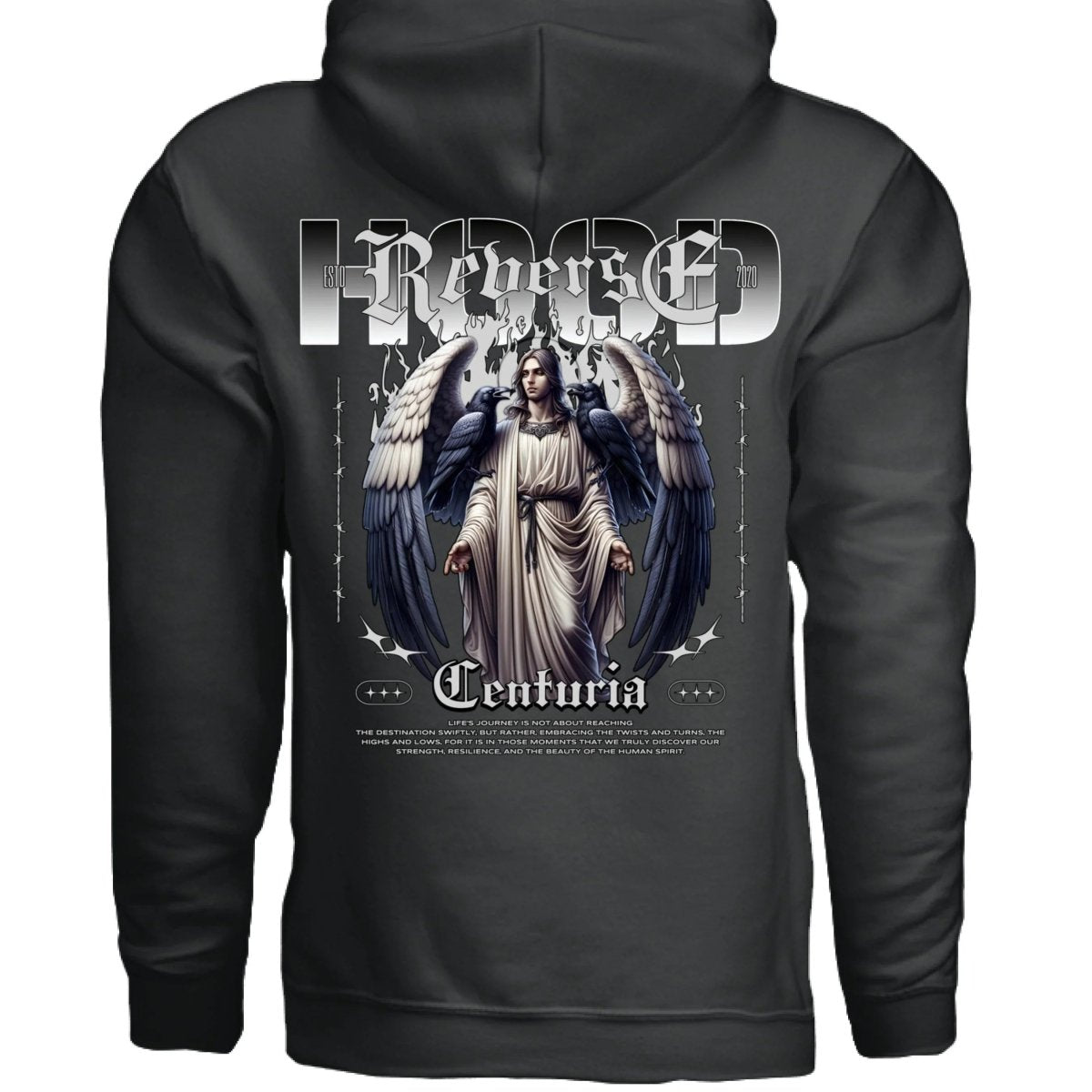 REVERSE CENTURIA Gothic Angel Oversized Streetwear Hoodie | Project Hood 1 - Project Hood