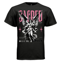 SACRED SERAPH Guardian Angel Staff Celestial Oversized Streetwear T-Shirt | Project Hood 113 - Project Hood