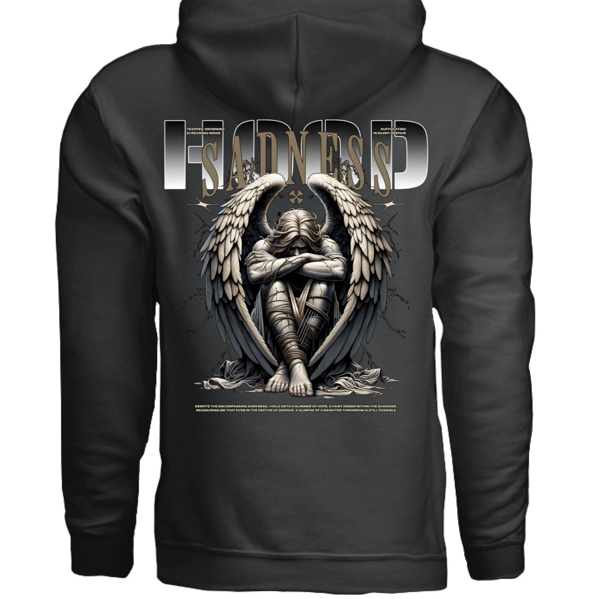 SADNESS Bound Angel Graphic Oversized Hoodie | Project Hood 184 - Project Hood