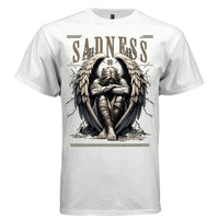 SADNESS Bound Dark Angel Wings Silent Despair Oversized Streetwear T-Shirt | Project Hood 184 - Project Hood