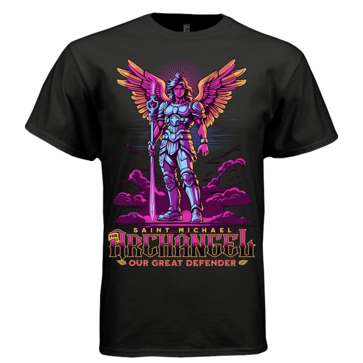 SAINT MICHAEL Archangel Neon Warrior Defender Oversized Streetwear T-Shirt | Project Hood 194 - Project Hood