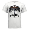 SAVIOR Winged Cross Fire Gothic Blackletter Oversized Streetwear T-Shirt | Project Hood 169 - Project Hood
