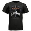 SAVIOR Winged Cross Fire Gothic Blackletter Oversized Streetwear T-Shirt | Project Hood 169 - Project Hood