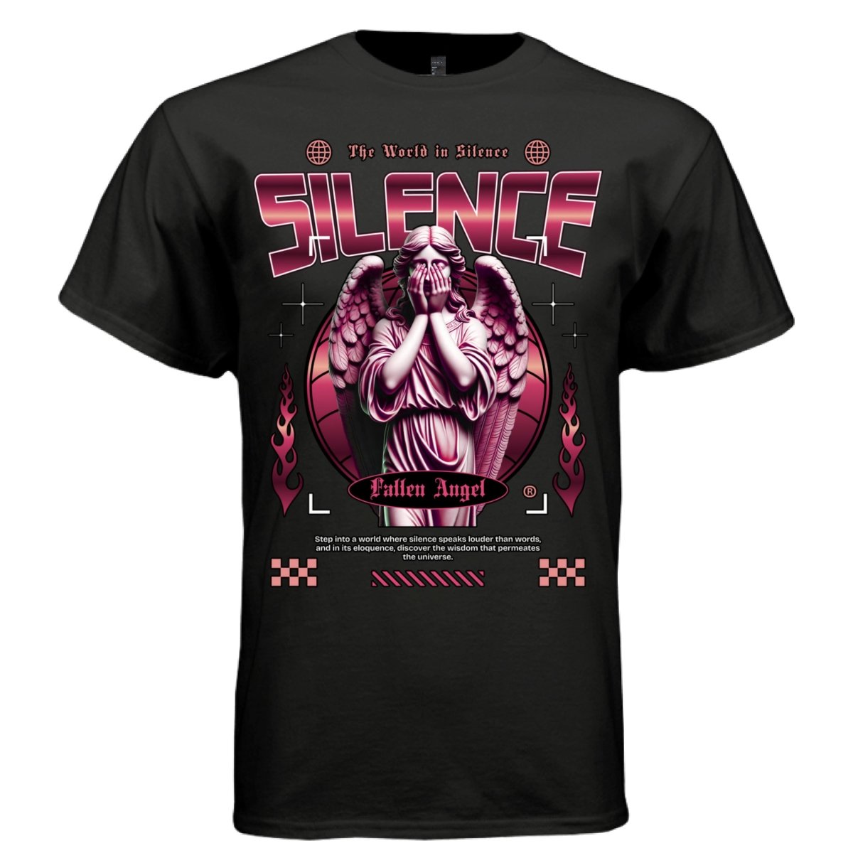 SILENCE Fallen Angel Graphic T-Shirt | Gothic Y2K Streetwear | The Worth in Silence | Project Hood | 37 - Project Hood
