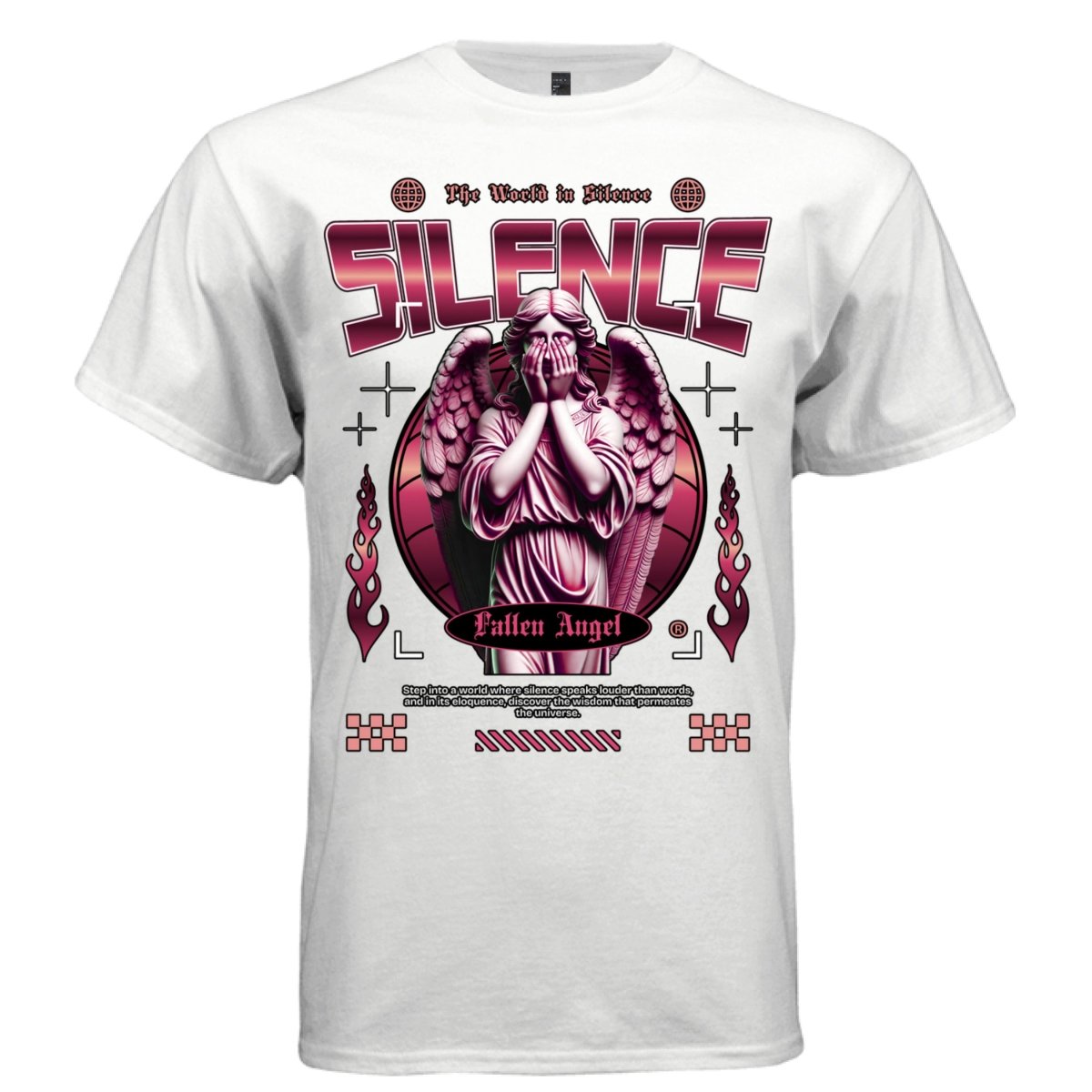 SILENCE Fallen Angel Graphic T-Shirt | Gothic Y2K Streetwear | The Worth in Silence | Project Hood | 37 - Project Hood