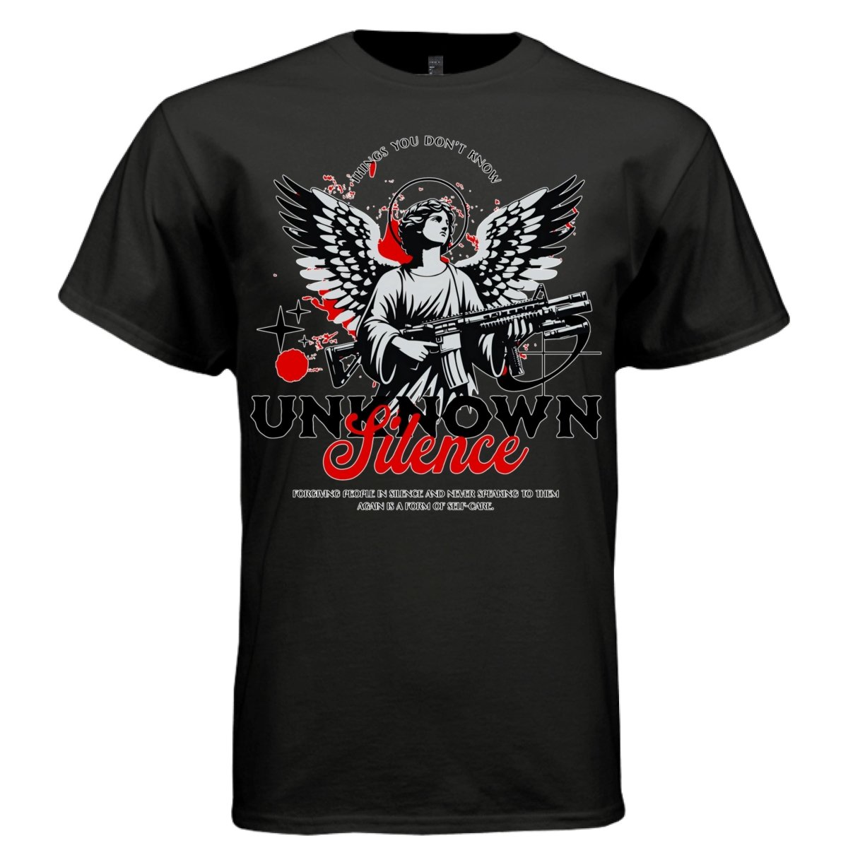Silence Things You Don't Know Angel Rifle Graphic Tee | Project Hood 79 - Project Hood
