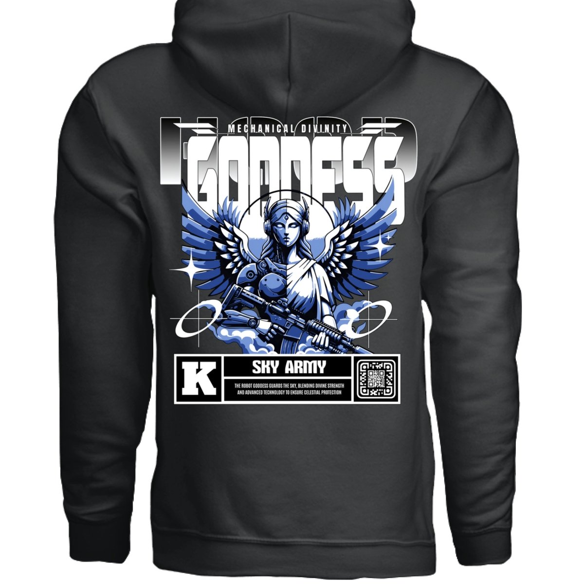 SKY ARMY Mechanical Divinity Angel Graphic Oversized Hoodie | Project Hood 207 - Project Hood