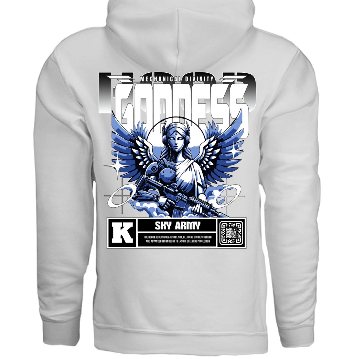 SKY ARMY Mechanical Divinity Angel Graphic Oversized Hoodie | Project Hood 207 - Project Hood