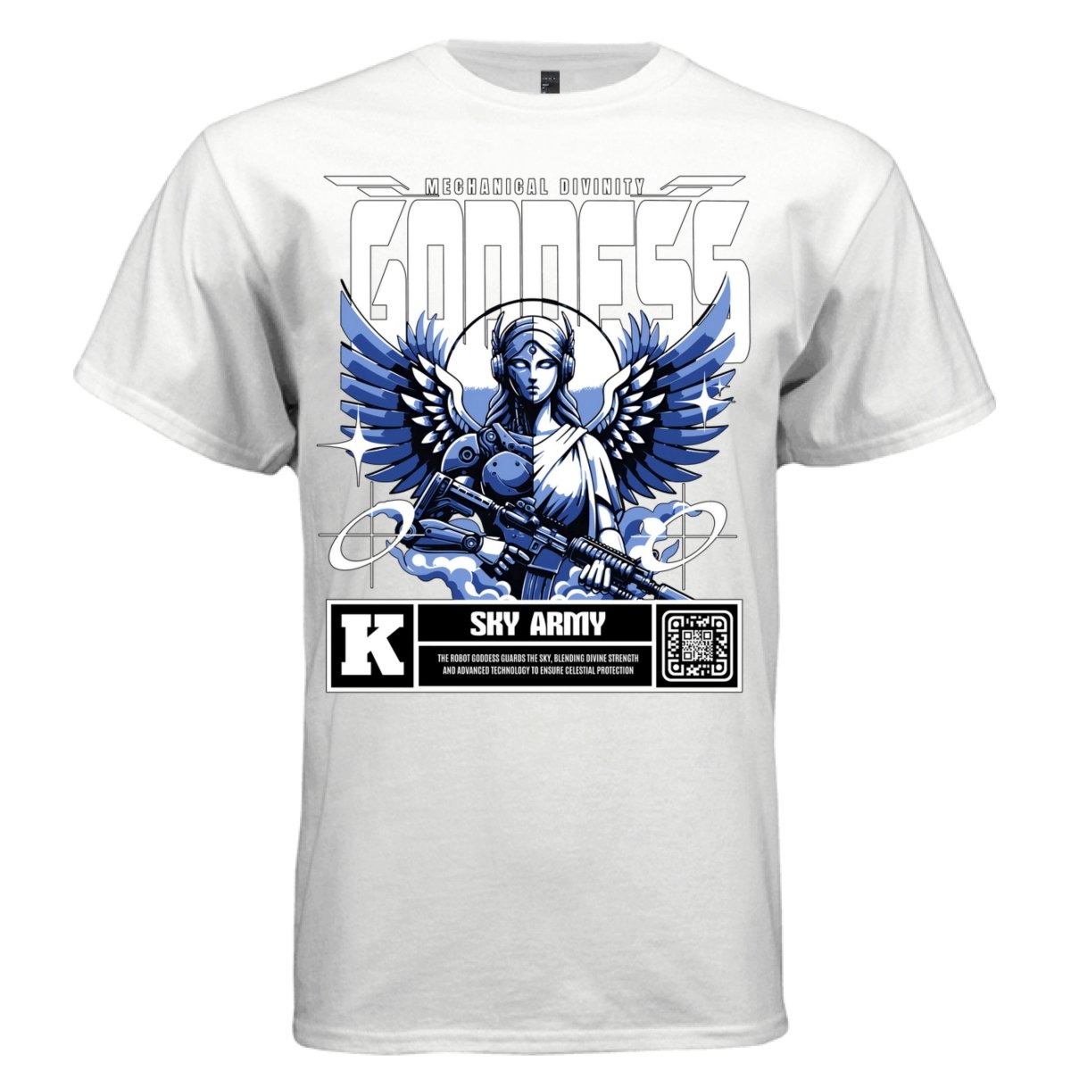SKY ARMY Mechanical Divinity Cyborg Goddess Oversized Streetwear T-Shirt | Project Hood 207 - Project Hood