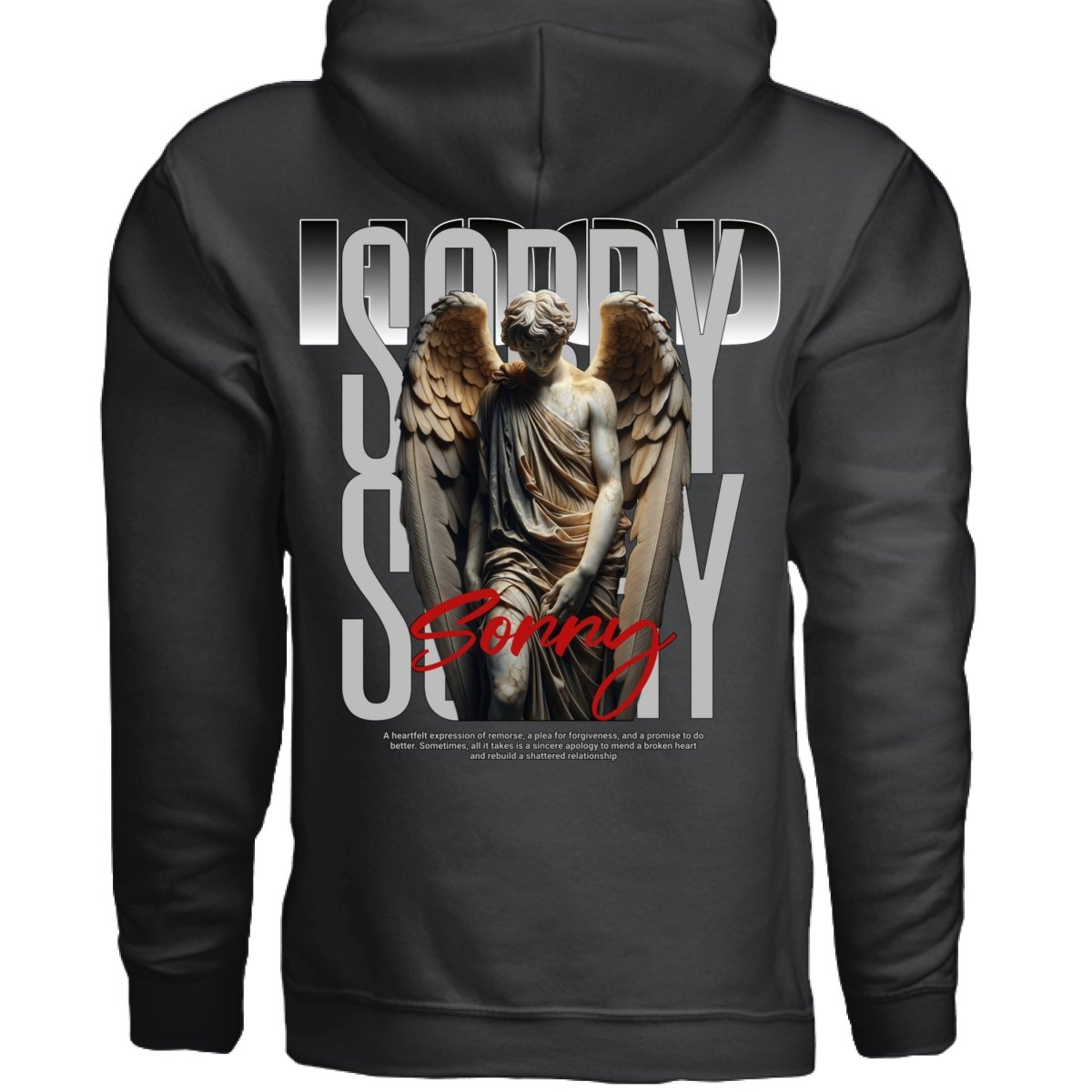 SORRY Bowed Angel Graphic Oversized Hoodie | Project Hood 187 - Project Hood