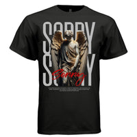 SORRY Marble Angel Remorse Bold Typography Oversized Streetwear T-Shirt | Project Hood 187 - Project Hood
