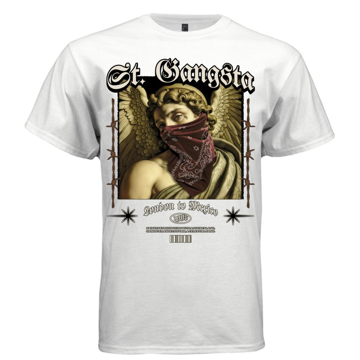 St. Gangsta London to Mexico Bandana Angel Graphic Tee | Project Hood 76 - Project Hood