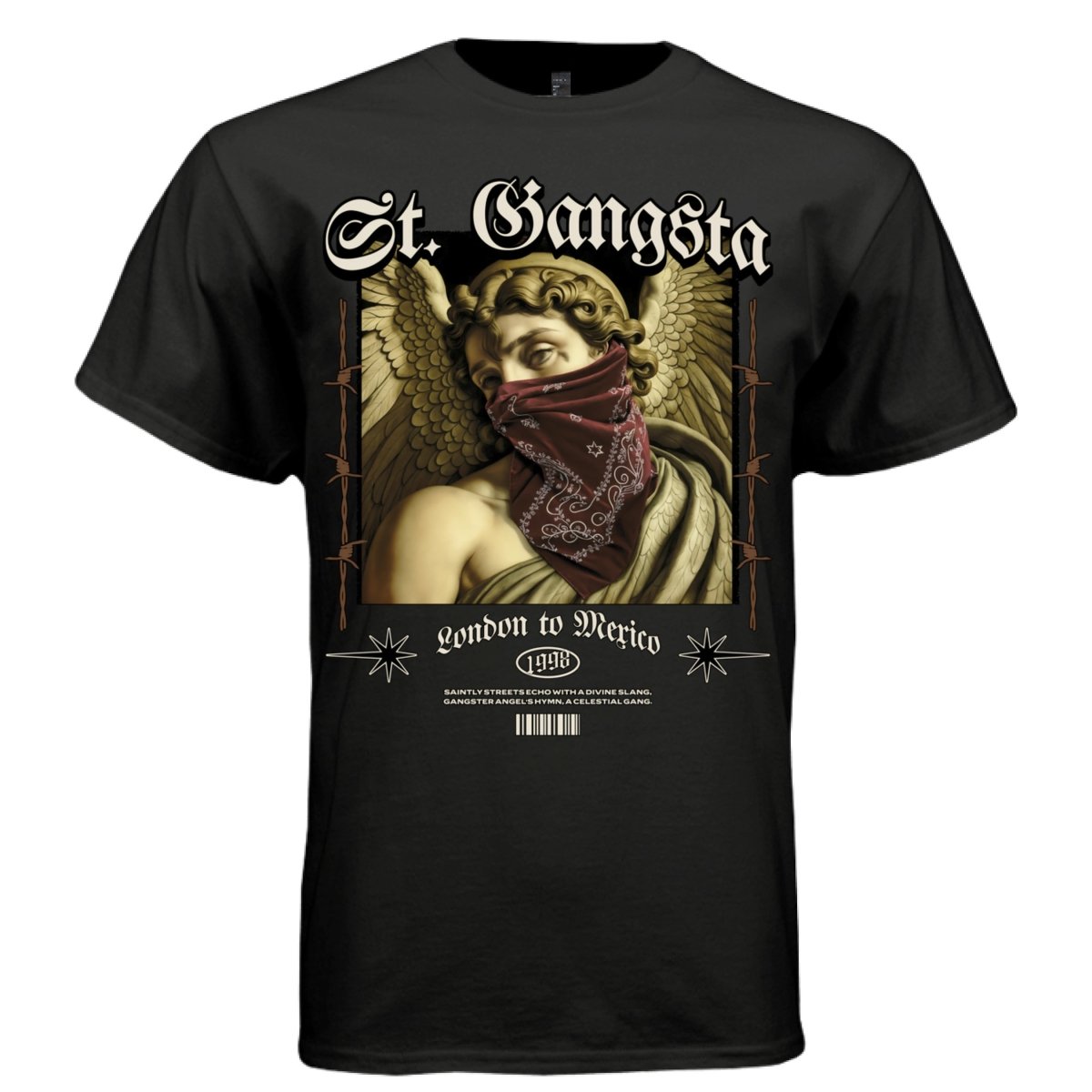 St. Gangsta London to Mexico Bandana Angel Graphic Tee | Project Hood 76 - Project Hood