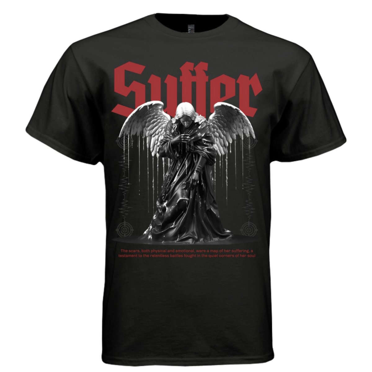 SUFFER Weeping Angel Drip Graphic T-Shirt | Dark Gothic Streetwear | Tears of Stone | Project Hood | 54 - Project Hood