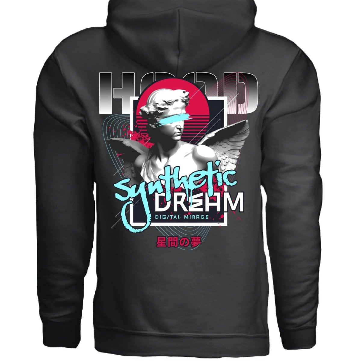 SYNTHETIC DREAM Vaporwave Angel Oversized Streetwear Hoodie | Project Hood 9 - Project Hood
