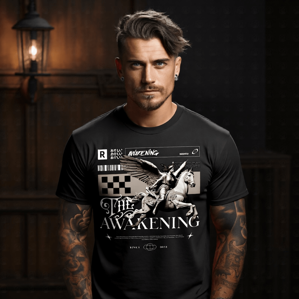 THE AWAKENING Pegasus Angel Graphic T-Shirt | Dark Mythology Streetwear | Rise of Legend | Project Hood | 49 - Project Hood