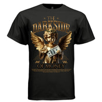 The Darkside of Money Gold Cherub Angel $100 Bill Oversized Streetwear T-Shirt | Project Hood 123 - Project Hood