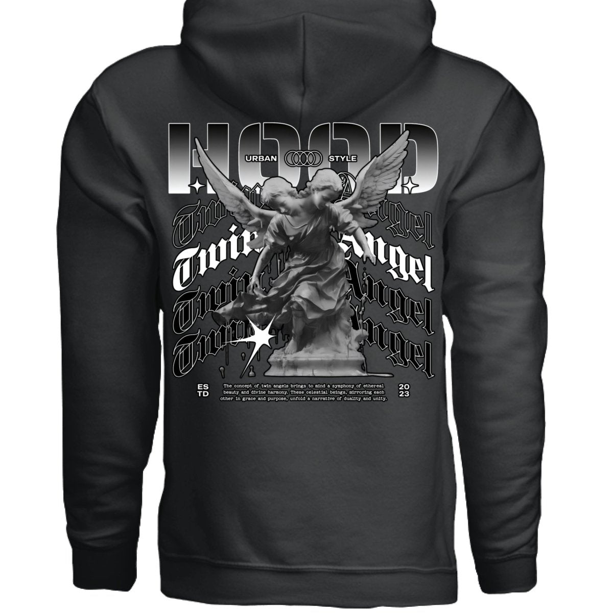 TWIN ANGEL Urban Oversized Streetwear Hoodie | Project Hood 39 - Project Hood