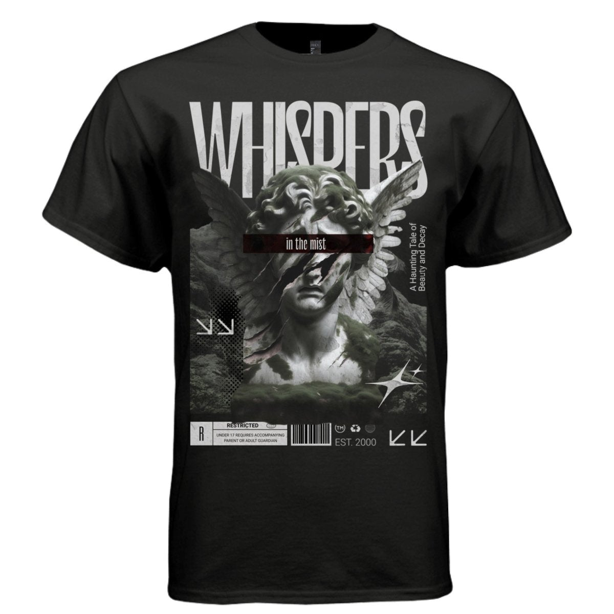 WHISPERS IN THE MIST Stone Angel Decay Oversized Streetwear T-Shirt | Project Hood [126] - Project Hood