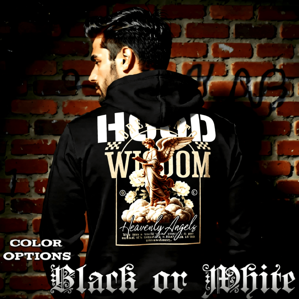 WISDOM Angel Reading Book Cloud Peonies Oversized Hoodie | Project Hood 90 - Project Hood