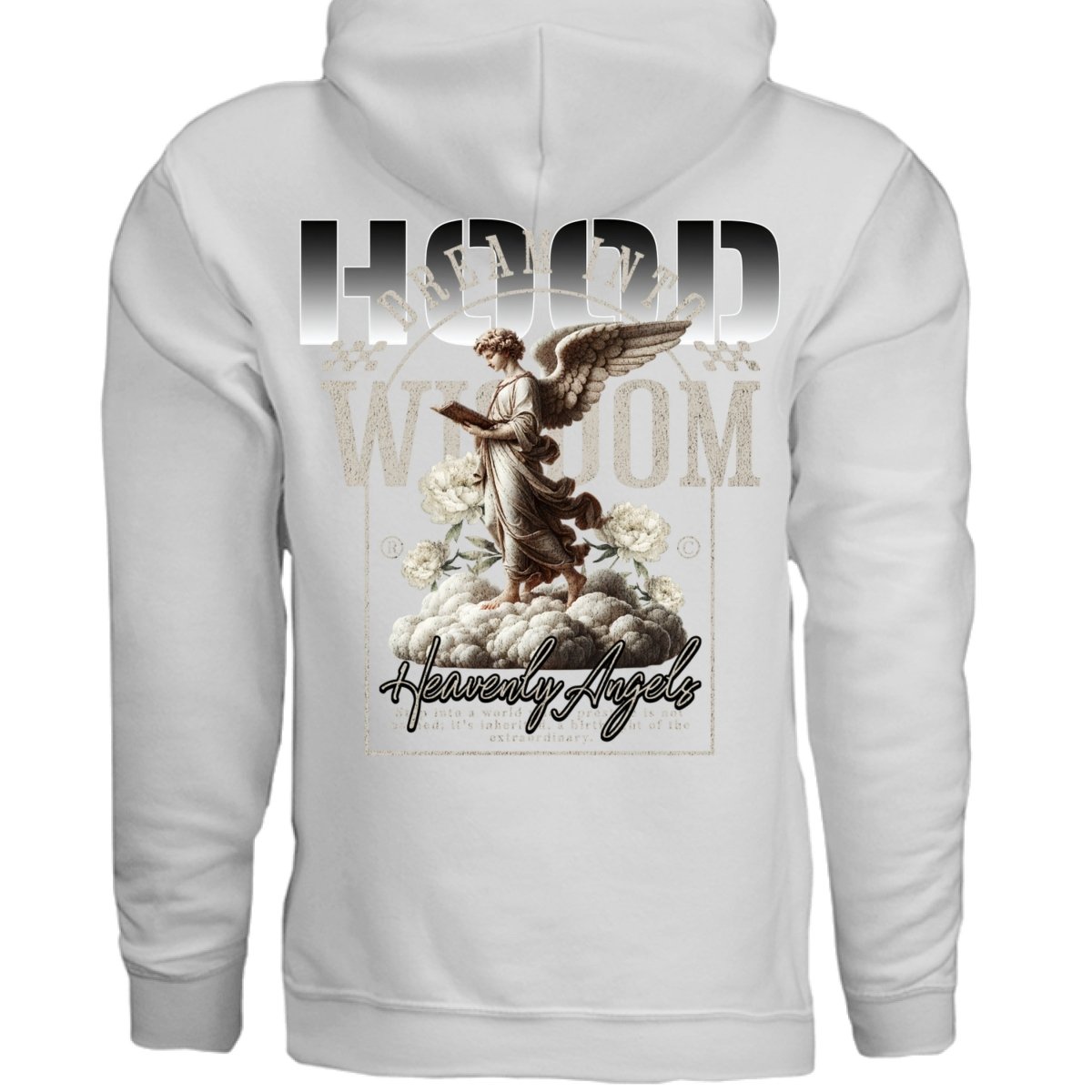 WISDOM Angel Reading Book Cloud Peonies Oversized Hoodie | Project Hood 90 - Project Hood