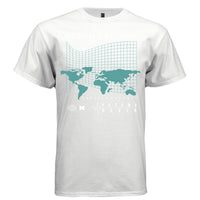 WORLD MAP Y2K Teal Globe Graphic T-Shirt | Unisex Streetwear 390 - Project Hood